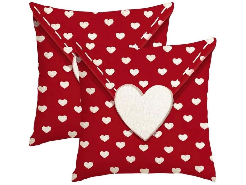 Valentine's Day Pillow Covers 18X18 Set Of 2 Red